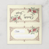 Medieval Romantic Wedding Folded Place Card Plaatskaartje (Buitenkant ongevouwen)