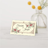Medieval Romantic Wedding Folded Place Card Plaatskaartje (Achterkant)