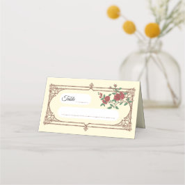 Medieval Romantic Wedding Folded Place Card Plaatskaartje