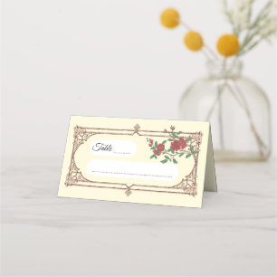 Medieval Romantic Wedding Folded Place Card Plaatskaartje