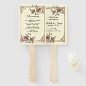 Medieval Romantic Wedding Programme Hand Fan Handwaaier (Voorkant en achterkant)