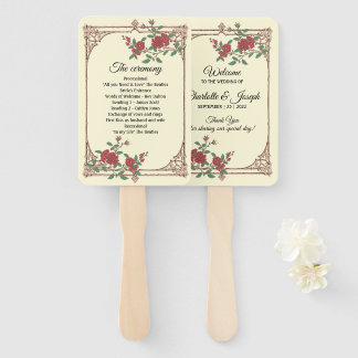 Medieval Romantic Wedding Programme Hand Fan Handwaaier