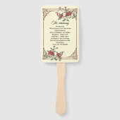 Medieval Romantic Wedding Programme Hand Fan Handwaaier (Voorkant)