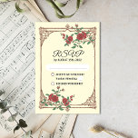 Medieval Romantic Wedding RSVP Kaart<br><div class="desc">Het elegante middeleeuws ontwerp met een openwerk houten lijst en een bloeiende tak roept associaties op met de sonnetten van Shakespeare en zal de sublimiteit van je gevoelens benadrukken. Het warme natuurlijke kleurenschema en de goed leesbare tekst zullen een aangename indruk op uw gasten maken. Als u het product niet...</div>
