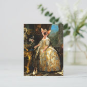 Medieval Royal Cat Portrait Painting Briefkaart (Staand voorkant)