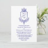 Medieval Royal Crest Monogram Wedding Invitation (Staand voorkant)