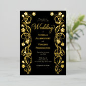 Medieval Royal Roses Sword Wedding Invitation Folie Uitnodiging (Staand Voorkant)