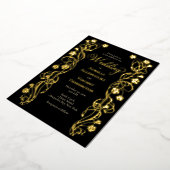Medieval Royal Roses Sword Wedding Invitation Folie Uitnodiging (Gedraaid)