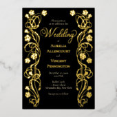 Medieval Royal Rozen Sword Wedding Invitation Folie Uitnodiging (Voorkant)