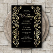 Medieval Royal Rozen Sword Wedding Invitation Kaart