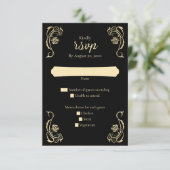 Medieval Royal Rozen Wedding RSVP Kaart (Staand voorkant)