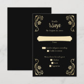 Medieval Royal Rozen Wedding RSVP Kaart (Voorkant / Achterkant)