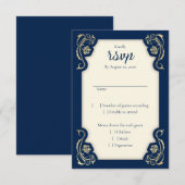 Medieval Royal Rozen Wedding RSVP Kaart (Voorkant / Achterkant)
