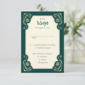 Medieval Royal Rozen Wedding RSVP Kaart (Staand voorkant)