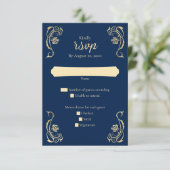 Medieval Royal Rozen Wedding RSVP Kaart (Staand voorkant)