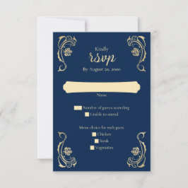 Medieval Royal Rozen Wedding RSVP Kaart