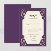 Medieval Royal Rozen Wedding RSVP Kaart (Voorkant / Achterkant)