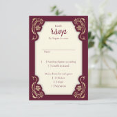 Medieval Royal Rozen Wedding RSVP Kaart (Staand voorkant)
