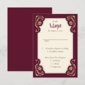 Medieval Royal Rozen Wedding RSVP Kaart (Voorkant / Achterkant)