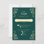 Medieval Royal Rozen Wedding RSVP Kaart (Voorkant)
