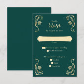 Medieval Royal Rozen Wedding RSVP Kaart (Voorkant / Achterkant)