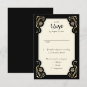 Medieval Royal Rozen Wedding RSVP Kaart (Voorkant / Achterkant)