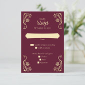 Medieval Royal Rozen Wedding RSVP Kaart (Staand voorkant)