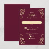Medieval Royal Rozen Wedding RSVP Kaart (Voorkant / Achterkant)