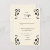 Medieval Royal Rozen Wedding RSVP Kaart (Voorkant / Achterkant)