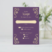 Medieval Royal Rozen Wedding RSVP Kaart (Staand voorkant)