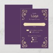 Medieval Royal Rozen Wedding RSVP Kaart (Voorkant / Achterkant)