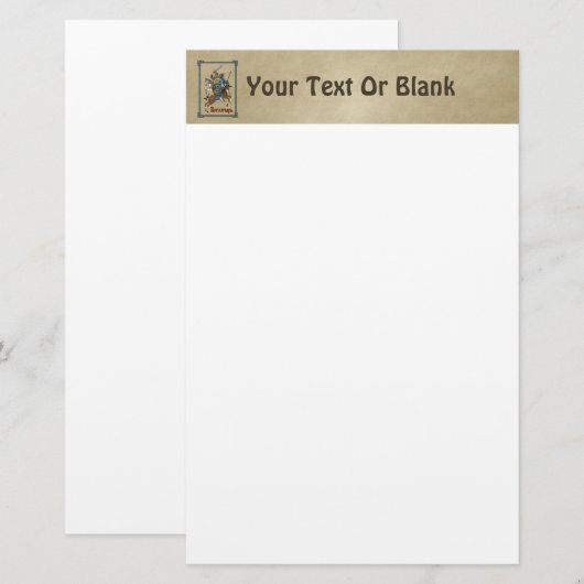 Medieval Russian Bogatyr Briefpapier (Voorkant / Achterkant)