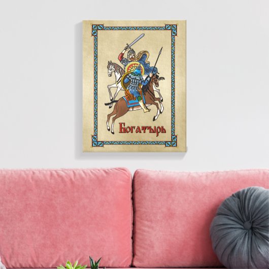 Medieval Russian Bogatyr Canvas Afdruk (Insitu (Woonkamer))