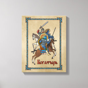 Medieval Russian Bogatyr Canvas Afdruk