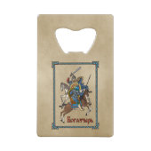 Medieval Russian Bogatyr Creditkaart Flessenopener (Achterkant)