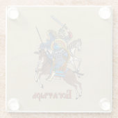 Medieval Russian Bogatyr Glazen Onderzetter (Achterkant)