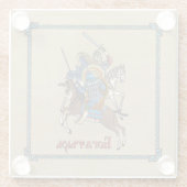 Medieval Russian Bogatyr Glazen Onderzetter (Achterkant)