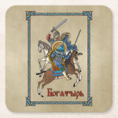 Medieval Russian Bogatyr Kartonnen Onderzetters (Voorkant)