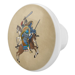 Medieval Russian Bogatyr Keramische Knop