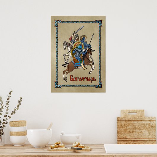 Medieval Russian Bogatyr Poster (Keuken)