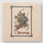 Medieval Russian Bogatyr Stenen Onderzetter (Voorkant)