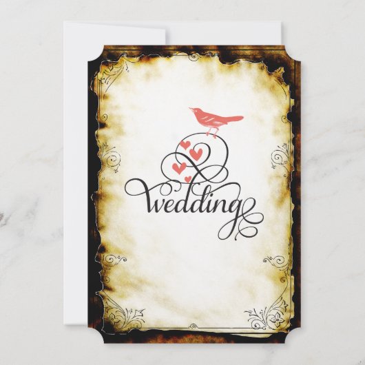 Medieval Rustisch Koraal Verbrandend Gebied Kaart (Achterkant)