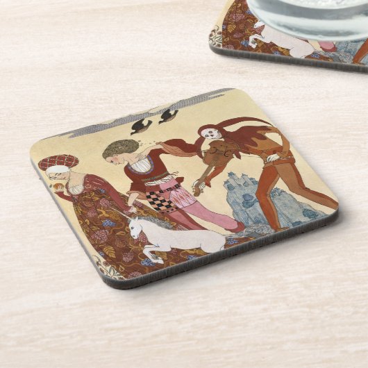 Medieval Scene van Georges Barbier Bier Onderzetter (Linkerzijde)