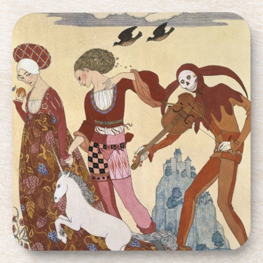 Medieval Scene van Georges Barbier Bier Onderzetter (Voorkant)