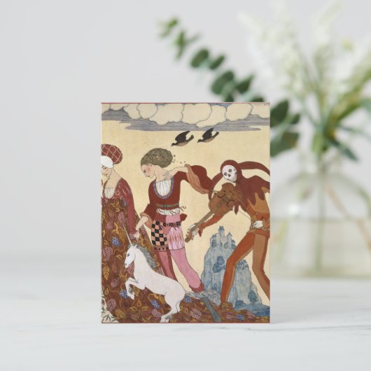 Medieval Scene van Georges Barbier Briefkaart (Staand voorkant)