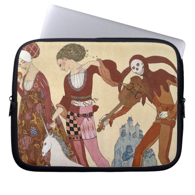 Medieval Scene van Georges Barbier Laptop Sleeve (Voorkant)