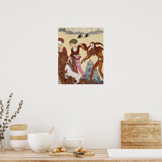 Medieval Scene van Georges Barbier Poster (Keuken)