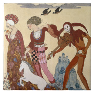 Medieval Scene van Georges Barbier Tegeltje
