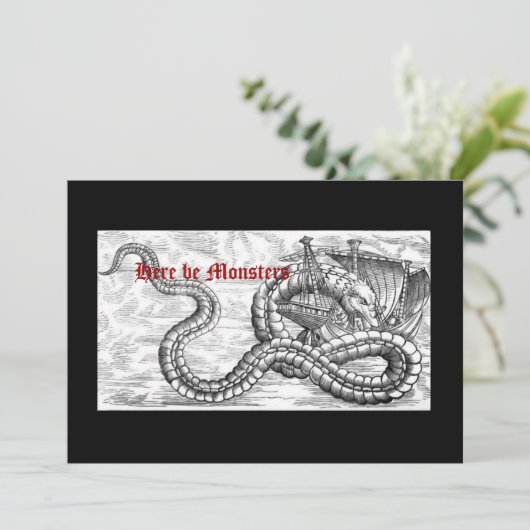 Medieval schip- en drakenuitvindingen kaart (Staand voorkant)