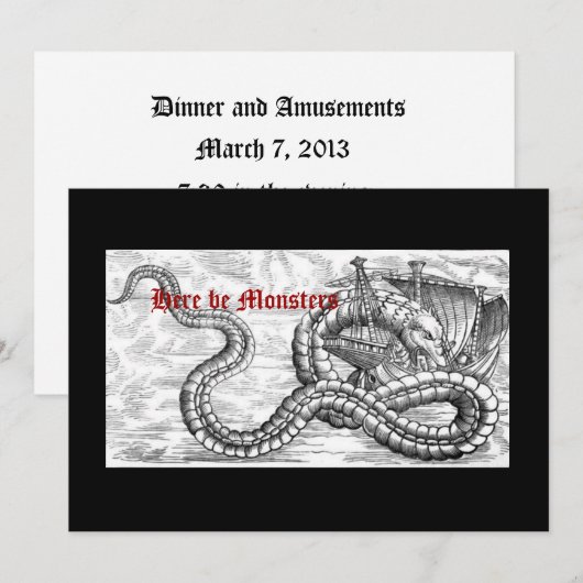 Medieval schip- en drakenuitvindingen kaart (Voorkant / Achterkant)